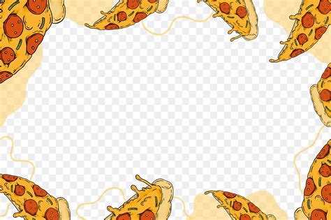 Rectangle pepperoni pizza frame background design element | Free ...