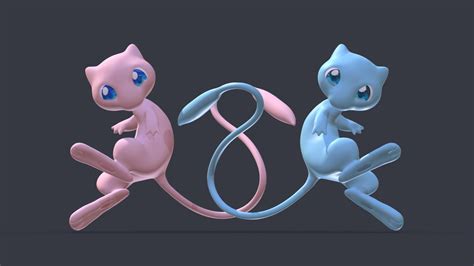 Mew & Shiny Mew - 3D model by eddo426 [d732c32] - Sketchfab