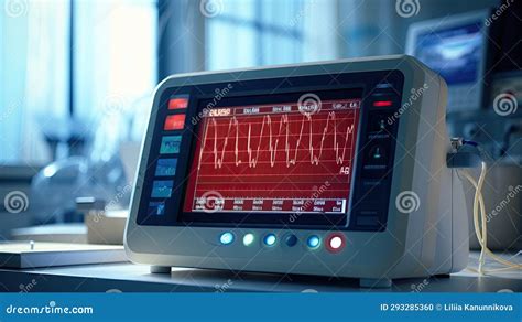 An ECG Monitor in a Hospital Room, Displaying a Real-time Heart Rhythm ...