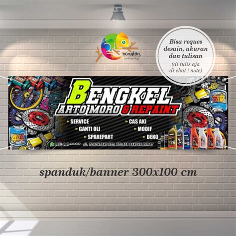 Jual Spanduk Banner 300x100 Cm Spanduk Bengkel, panduk Racing, Spanduk ...