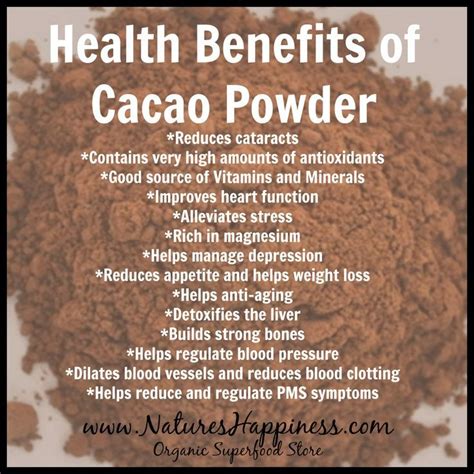 Health Benefits of Cacao Powder | Cacao powder benefits, Cacao benefits ...