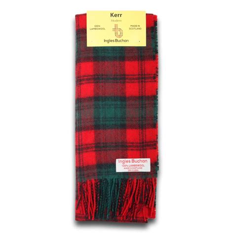 Kerr Tartan Scarf 100% Wool Scottish Plaid