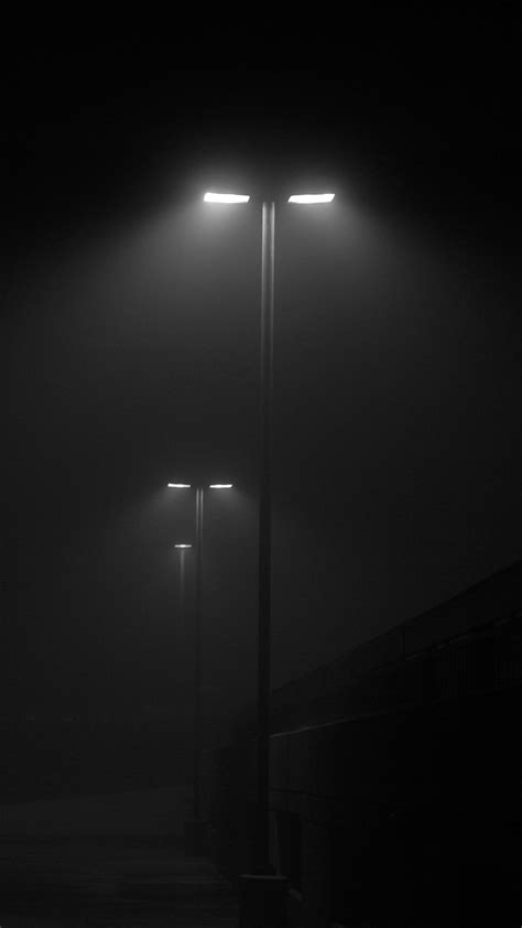 Fog night street lights Wallpaper for iPhone 11, Pro Max, X, 8, 7, 6 ...