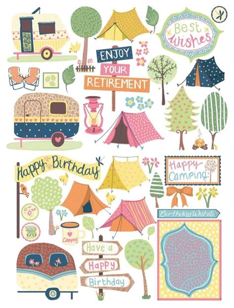 Free Printables Scrapbooking Stickers Cute Camping Free Digital Papers ...