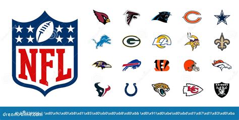 TOP NFL Teams. Set of Logos. American Football. NFC and AFC Commands ...