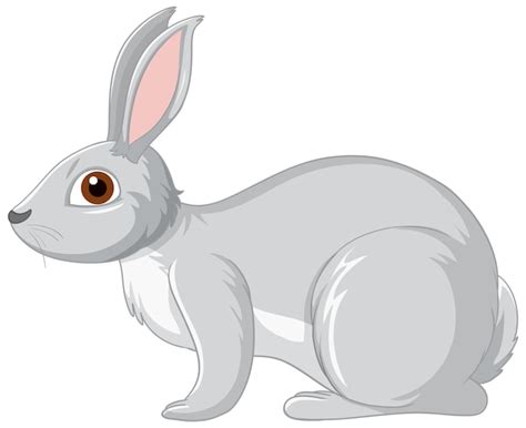 Free Vector | Cute grey rabbit cartoon character