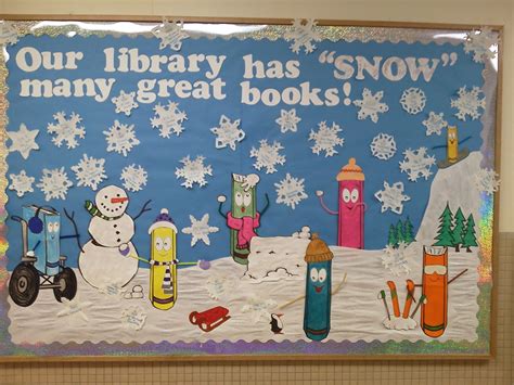 Winter Elementary School Library bulletin board. Students can make the ...