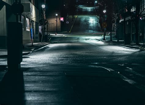 Dark Empty City Street