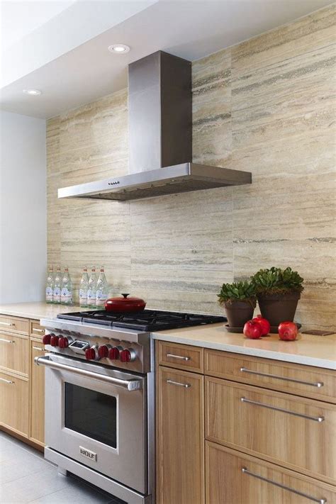 Travertine tile backsplash ideas in exclusive kitchen designs