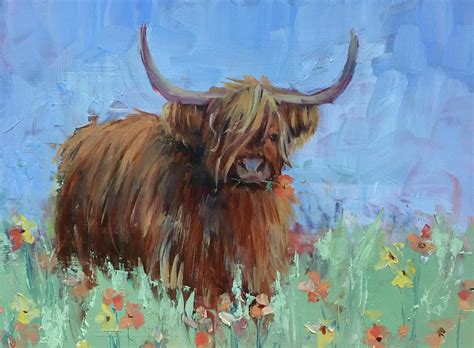 Scottish Highland Cow Painting by Jennifer Stottle Taylor - Fine Art ...