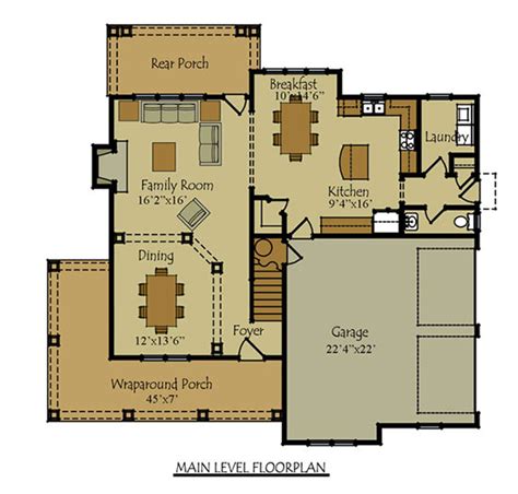 Two story four bedroom House Plan with garage