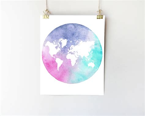 Colorful Map Poster. Map of the World. Map Art. World Map Wall - Etsy