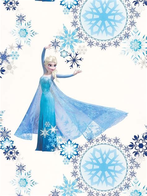 Tapete blau weiß Disney Frozen Eiskönigin Elsa Disney Eiskönigin Tapete ...