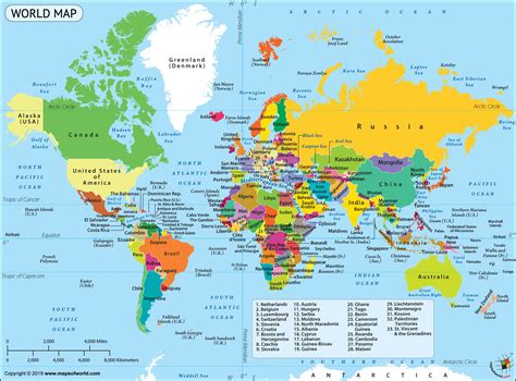 World Map with Country Names