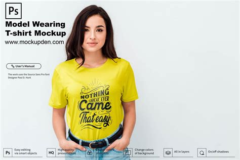 T Shirt Mockup On Model | 51+ Free & Premium Unique PSD