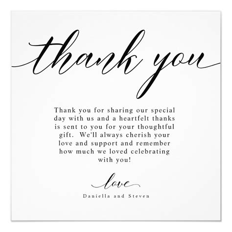 Classic Script Calligraphy Wedding Thank You Card | Zazzle | Thank you ...