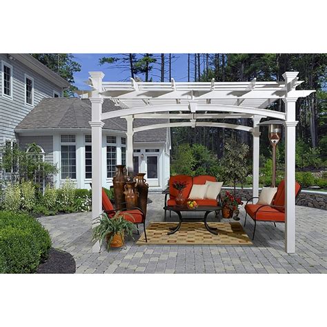 Venetian White Vinyl Pergola VA42022- New England Arbors