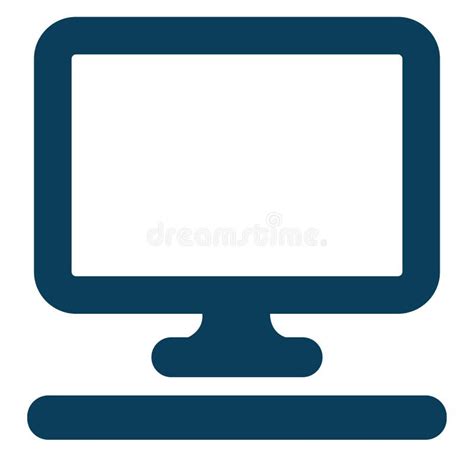 Blue computer, icon stock vector. Illustration of technology - 260374457