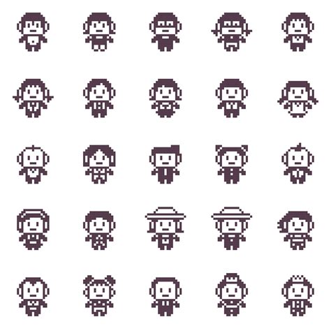 Pixel art character people 8 bit vector illustrator colection 7106619 ...