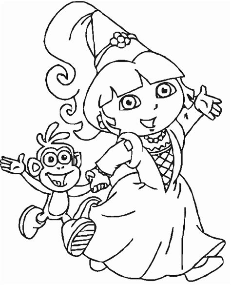 dora coloring pages fairytale adventure Coloring4free - Coloring4Free.com