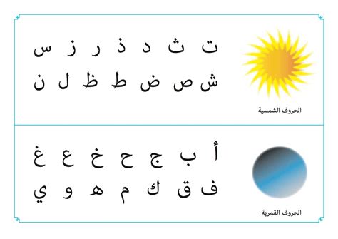 sun and moon letters | Letters in arabic, Learn arabic language ...