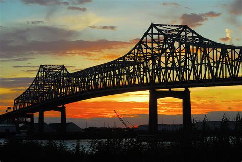 Mississippi River Bridge At Sunset Photograph by Paul D. Taylor - Fine ...