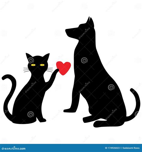 Cat And Dog Silhouette Stock Illustration | CartoonDealer.com #174926023