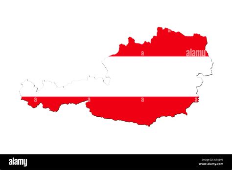 Map of Austria with national flag Stock Photo - Alamy