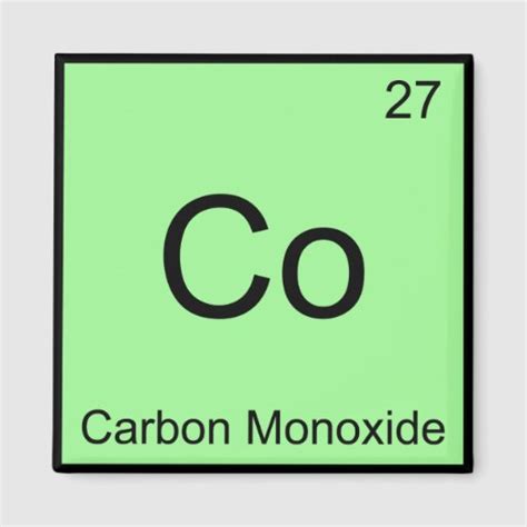 Co - Carbon Monoxide Chemistry Element Symbol Tee Refrigerator Magnets ...