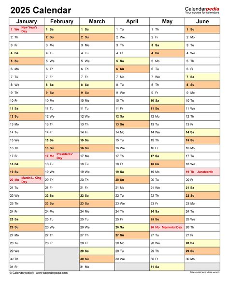 2025 Calendar - Free Printable Excel Templates - Calendarpedia