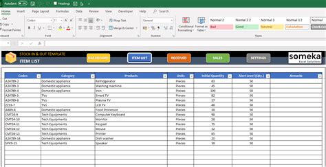 Inventory Using Excel