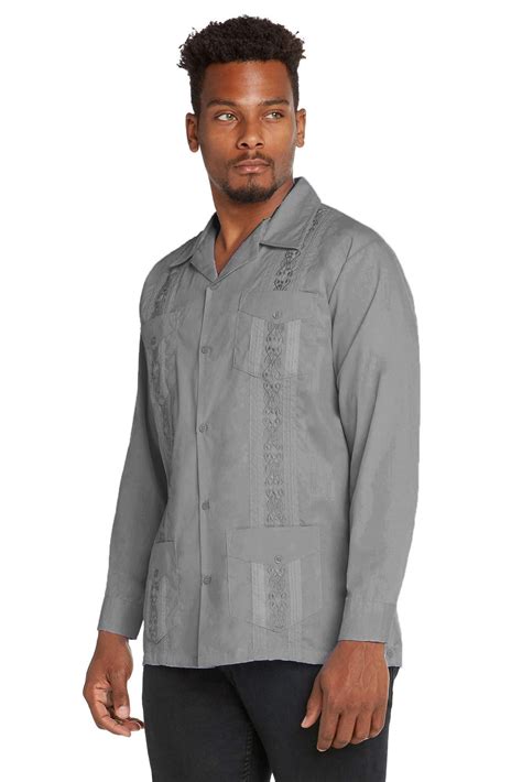 9 Crowns - 9 Crowns Essentials Men's Guayabera Button Down Shirt (Long ...