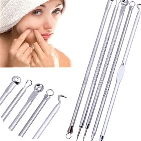 5pcs/set Face Skin Care Tools Stainless Steel Blackhead Pimple Blemish ...