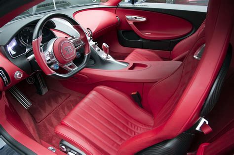 The interior of the Bugatti Chiron is available in 31 leather colors ...