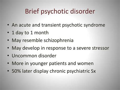 PPT - Other psychotic disorders PowerPoint Presentation, free download ...