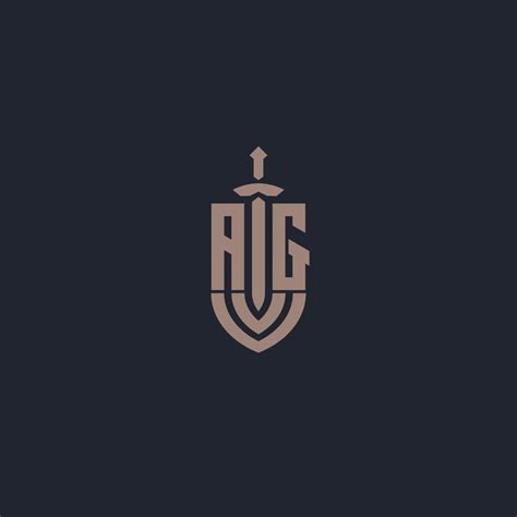 AG logo monogram with sword and shield style design template 11390065 ...