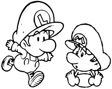 Mario And Luigi When We Were Baby Coloring Pages - Download & Print ...