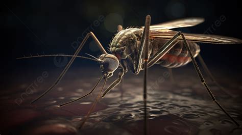 Mosquito Brought To Life In 3d Render Background, Mosquito Bite ...