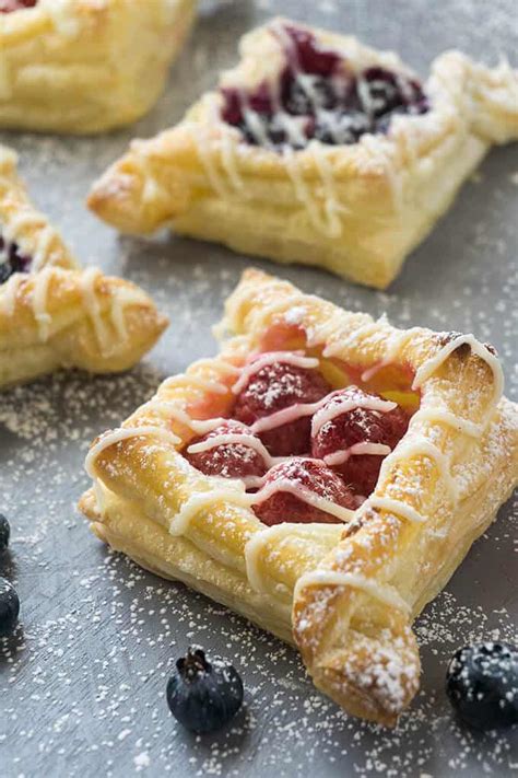 Berry and Cream Cheese Puff Pastries (Step by Step Photos) | Foodtasia