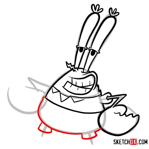 How to draw Mr. Krabs | SpongeBob - SketchOk - step-by-step drawing ...