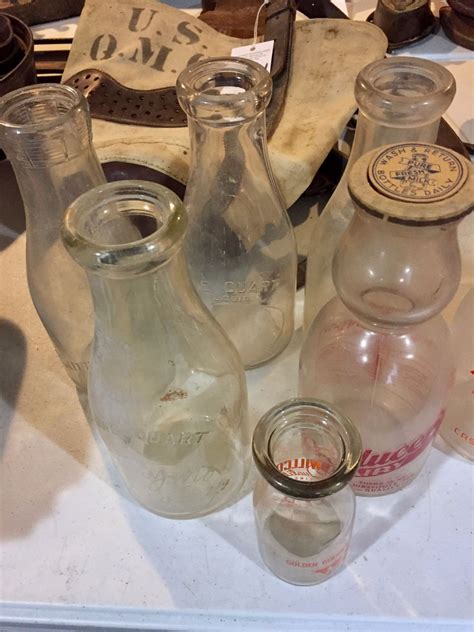 10 Vintage Milk Bottles