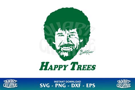 Bob Ross Happy Trees SVG - Gravectory