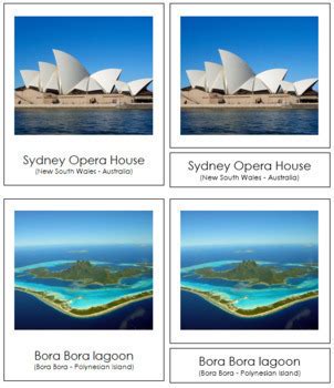 Australia / Oceania Landmarks: 3-Part Cards by Montessori Print Shop