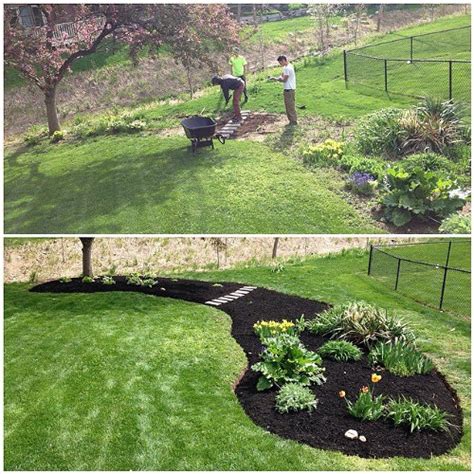 Mulch Installation – Before & After in River Glen, Fishers 46038 | A ...