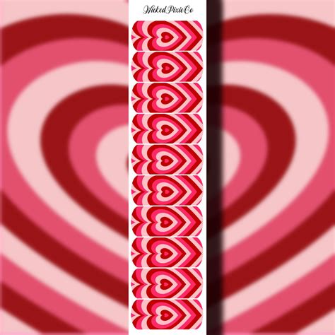 Trendy Heart Swirl Nail Decals for Acrylic and Press on Nails ...