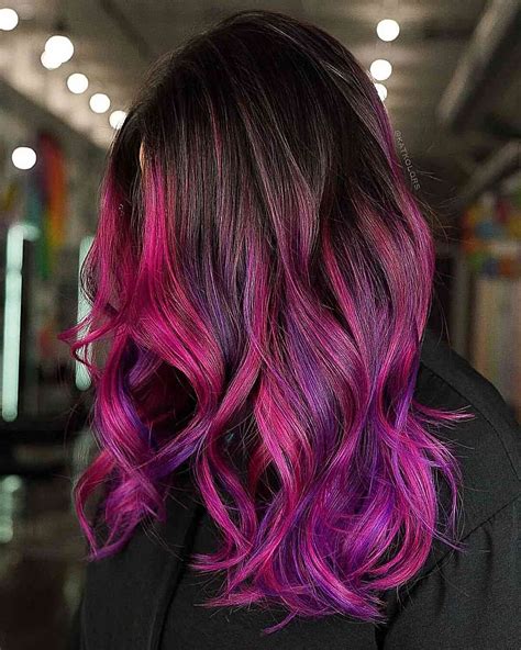 Make Your Brown Hair Pop with Pink Purple Highlights: Get Noticed with ...