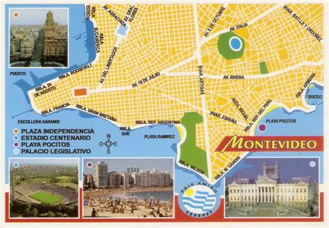 Postcard A La Carte: Uruguay - Capital map of Montevideo