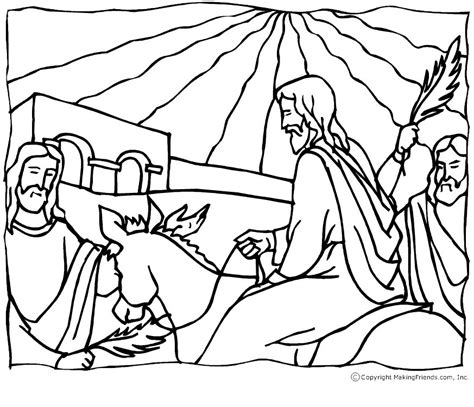 Jesus Palm Sunday Coloring Page