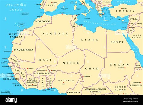 karta över nordafrika Map of africa north (region) - Europa Karta