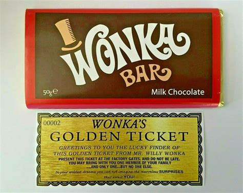 Willy Wonka 50g Bar Genuine Milk Chocolate With A Free Special | Etsy